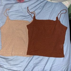 SHEIN two pack beige and chocolate brown camis size medium